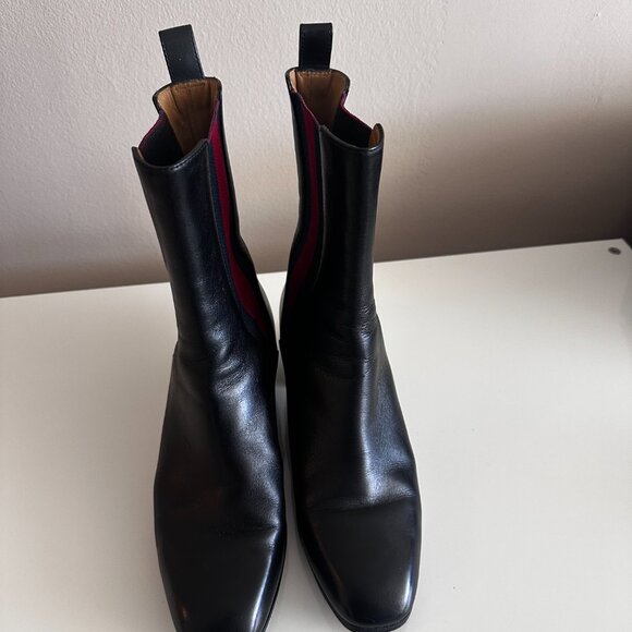 Gucci Black Striped Chelsea booties size 37.5 - Picture 7 of 12